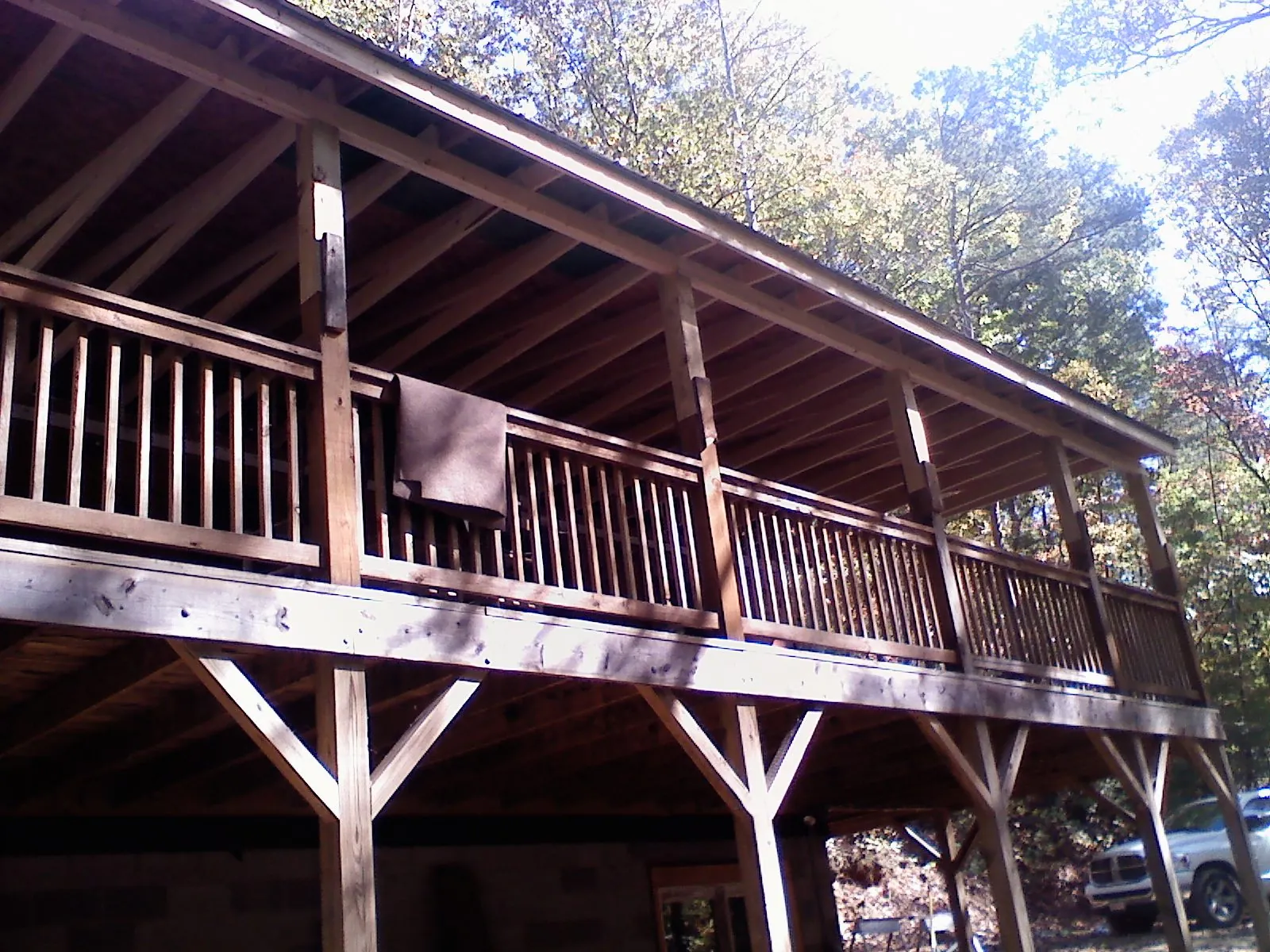 Timber framing under a new elevated porch and deck — Roof Leak Repair in Oaklyn by Roofing Brothers